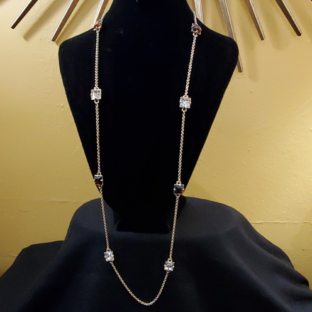 Ann Taylor Tortoiseshell Rhinestone Necklace 717